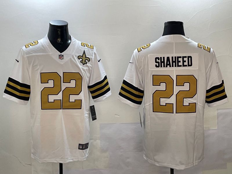 Men New Orleans Saints #22 Shaheed White 2024 Nike Limited NFL Jersey style 4